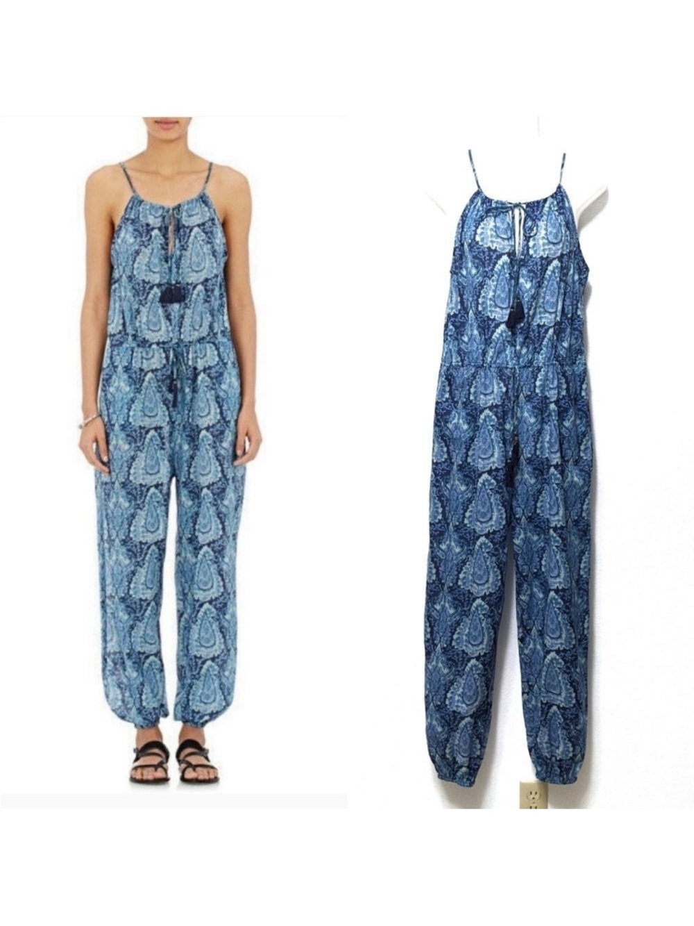 LOVESHACKFANCY Paisley Cotton Beach Jumpsuit 2